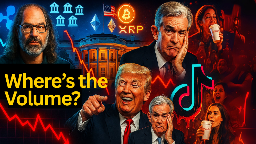 Ripple 300+ Banks… So Where’s the On-Chain Volume? - White House goes full Crypto 🇺🇸 - Trump TROLLS Powell Again - TikTok Can’t Handle the Dunkin’ Ad